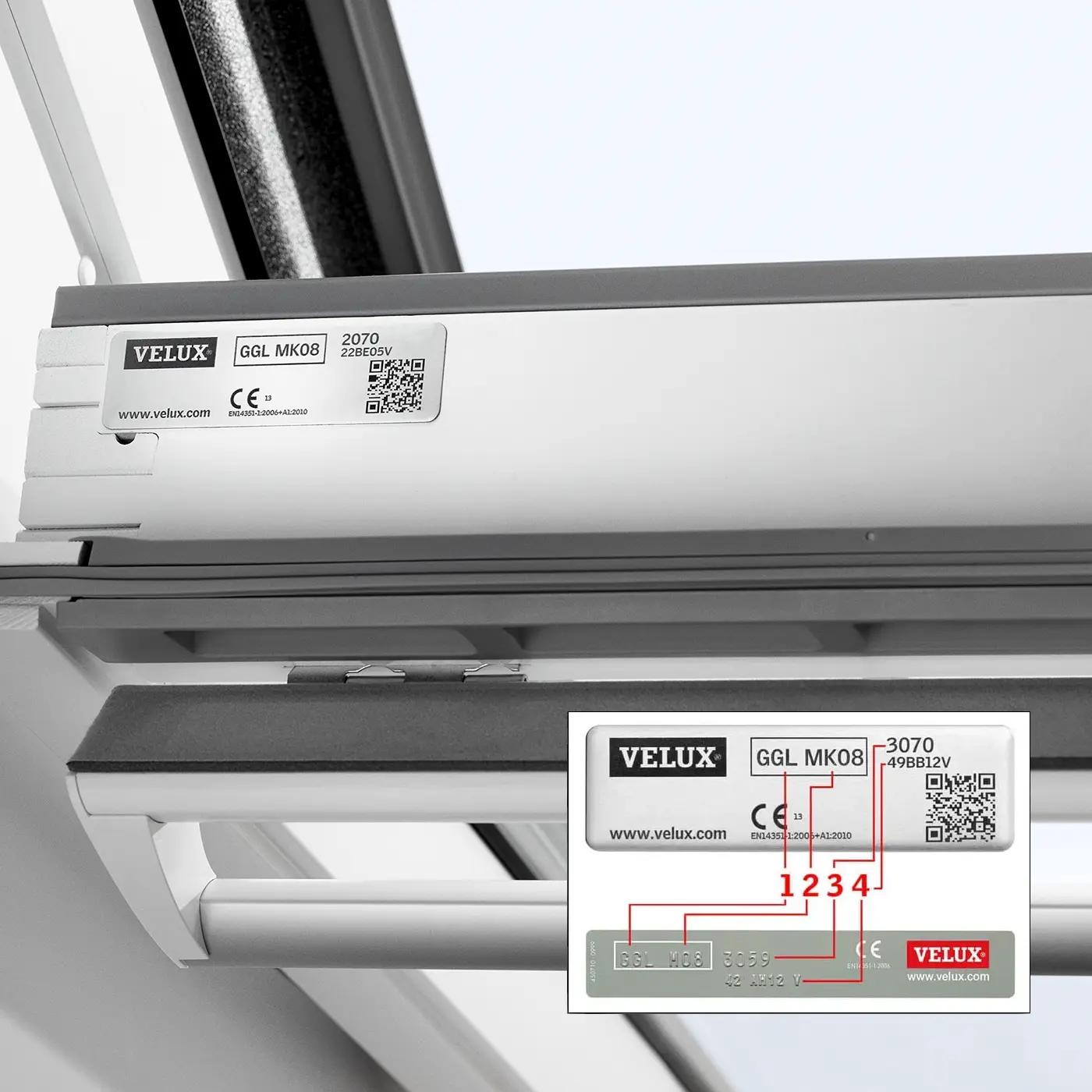 VELUX Typenschild finden